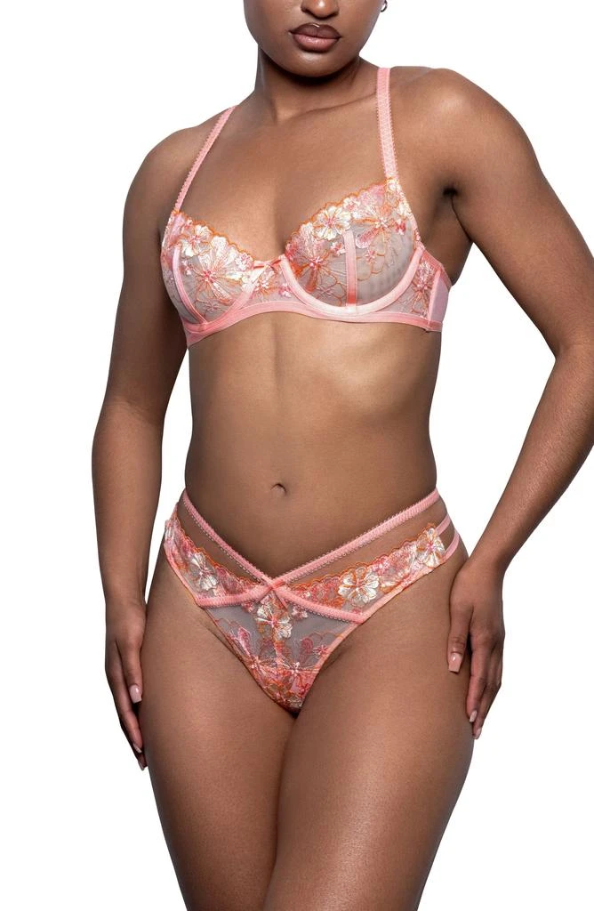 Love, Vera Floral Embrodiered Underwire Demi Bra 6