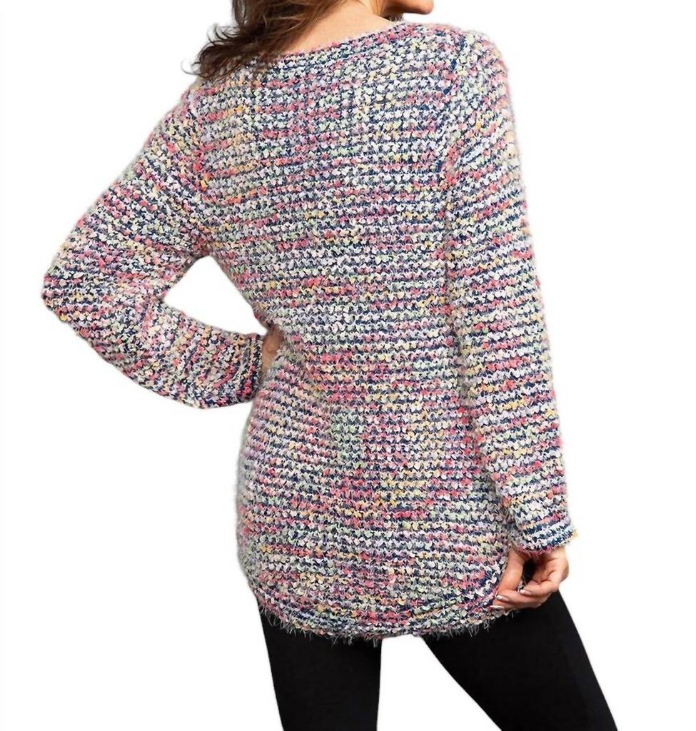 Papillon Papillon - Gracie Colorful Popcorn Knit Tunic Sweater