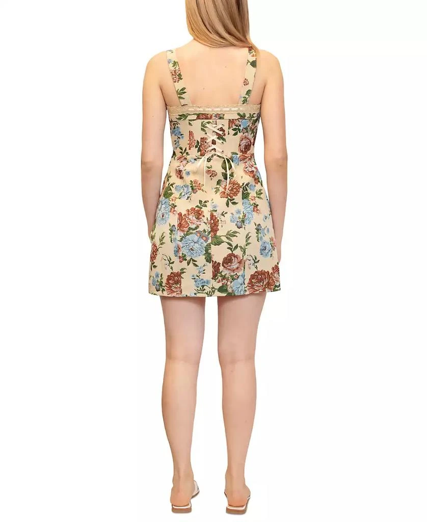 Dylan Ryan Juniors' Floral-Print Lace-Up A-Line Dress 3