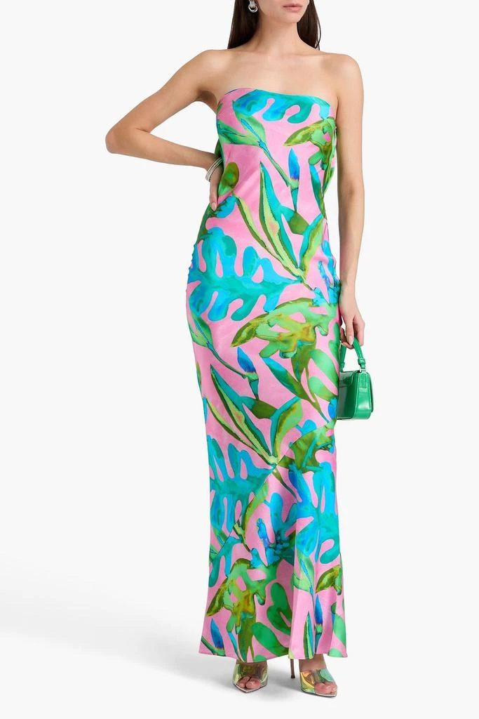 retrofête Keaton strapless printed silk-blend maxi dress 2