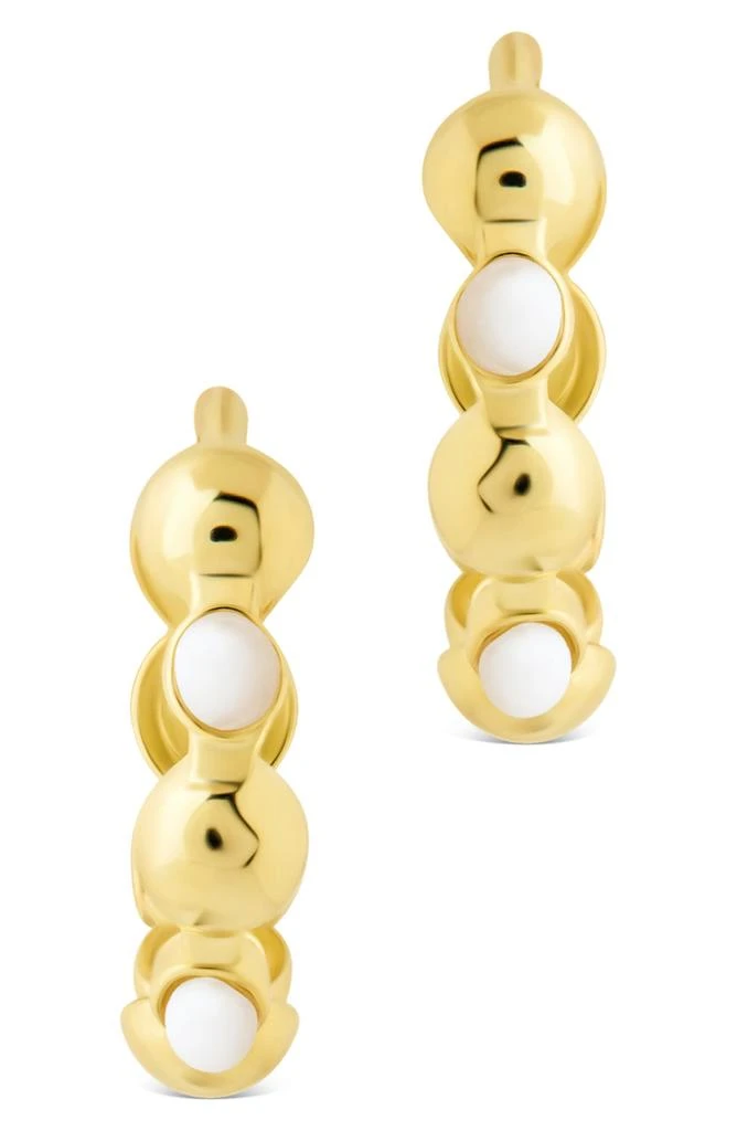 Sterling Forever Miranda Pearl Hoop Earrings 4