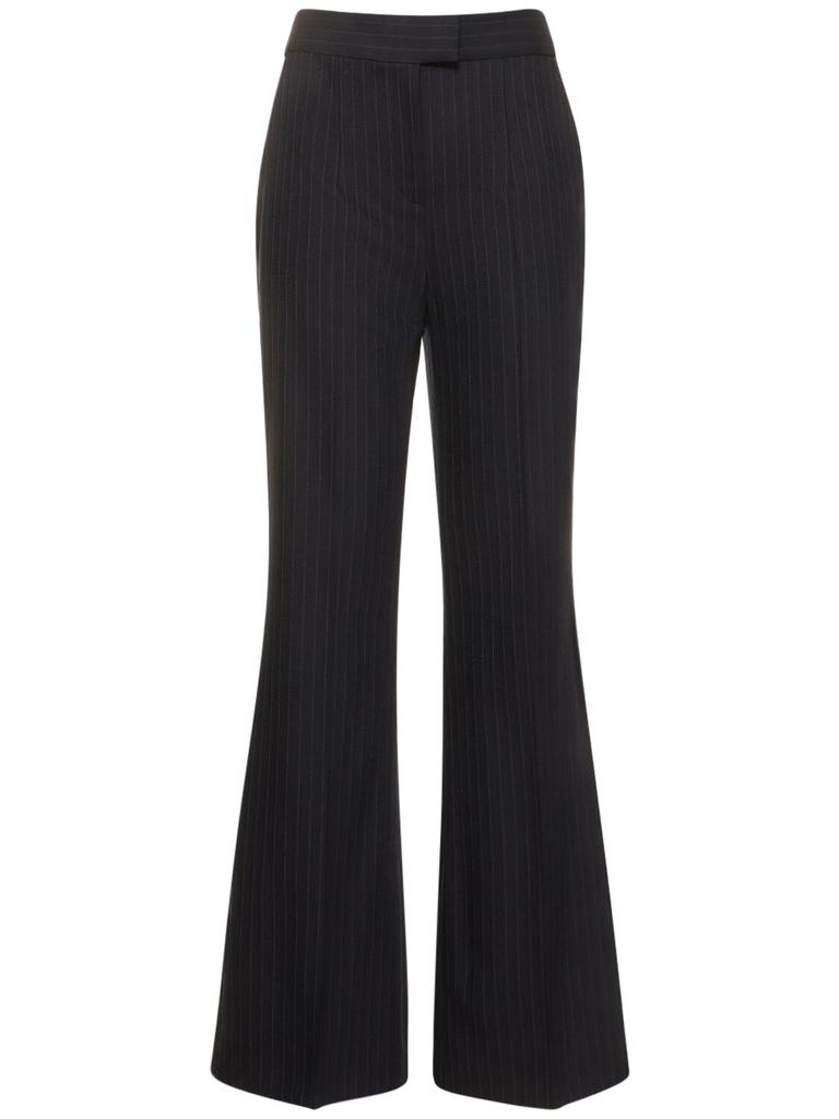 GALVAN Pinstripe Wool Blend Flared Pants