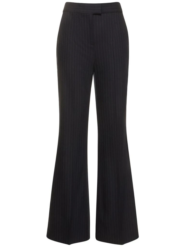 Galvan Pinstripe Wool Blend Flared Pants 1