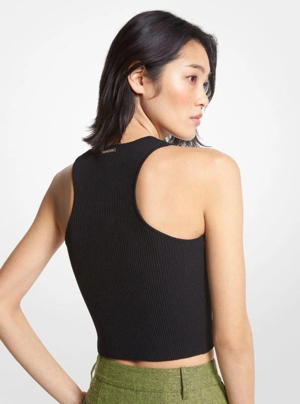 Michael Kors Ribbed Recycled Viscose Blend Cropped Tank Top 2