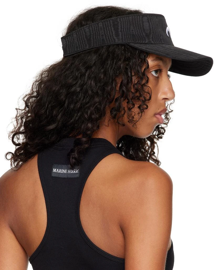 MARINE SERRE Black Embroidered Visor 3