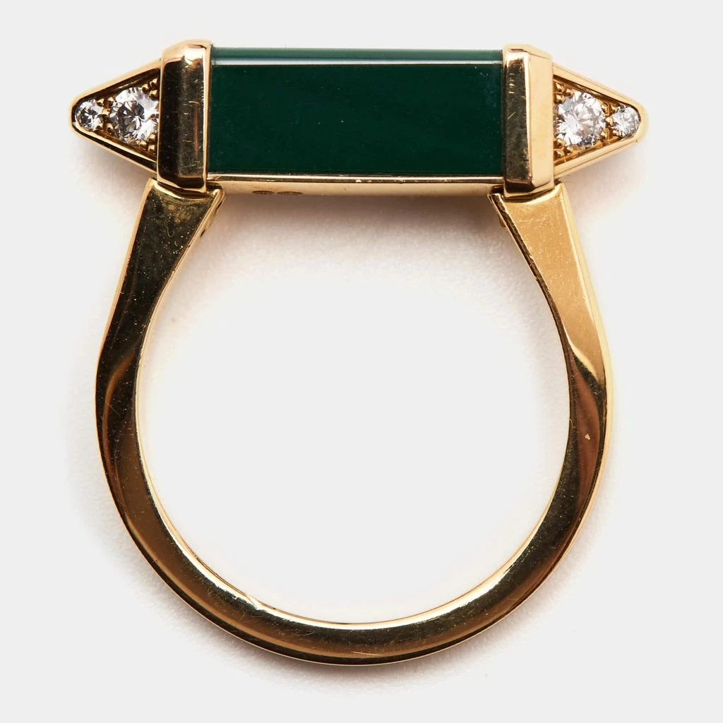 Cartier Cartier Les Berlingots de Cartier Malachite Diamonds 18k Yellow Gold Ring Size 58 7