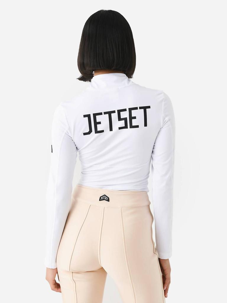 Jet Set Ginger Half-Zip Base Layer Top In White