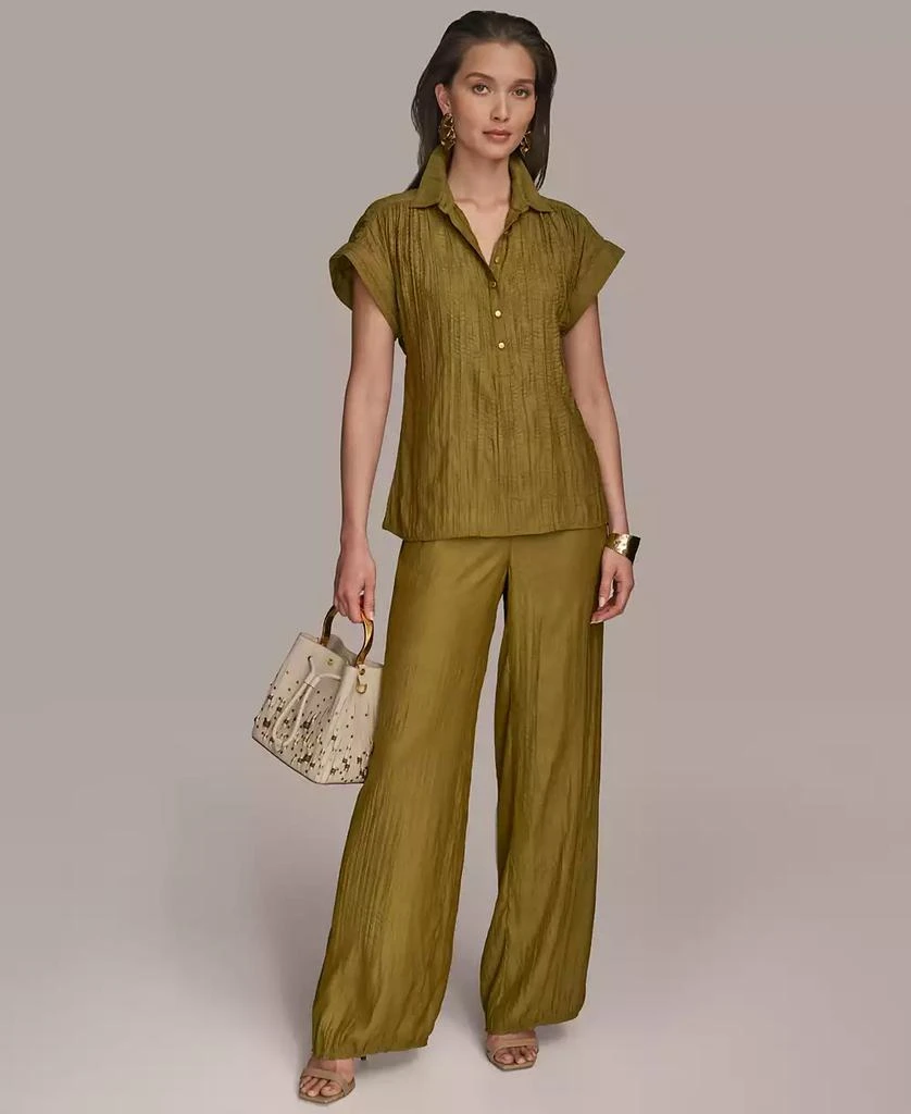 Donna Karan Women's Textured Wide-Leg Pants 5