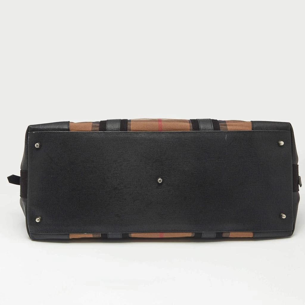 Burberry Burberry Brown/Black House Check Canvas and Leather Duffel Bag 6