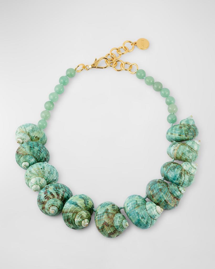 NEST Jewelry Green Seashell Jade Statement Necklace