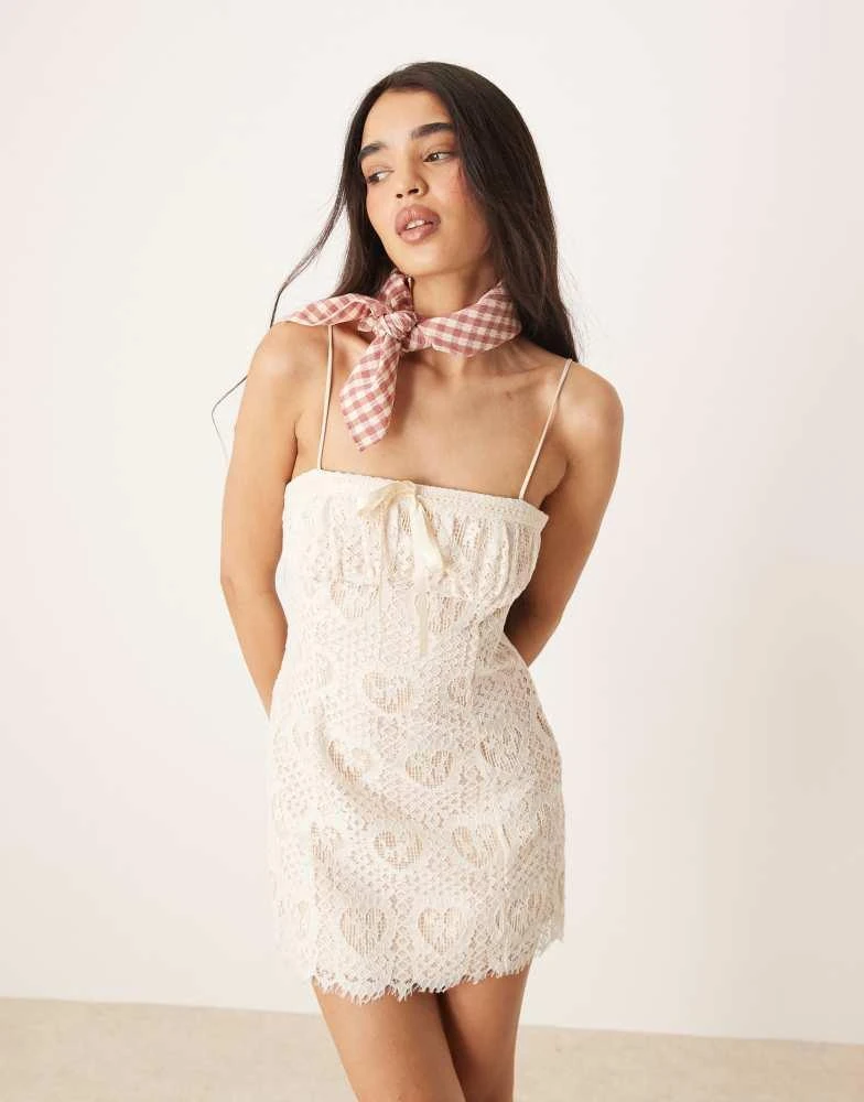 For Love & Lemons For Love & Lemons Claire mini dress in cream 1