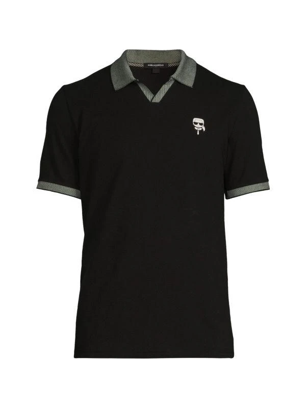 Karl Lagerfeld Paris Johnny Collar Pima Cotton Blend Polo 3