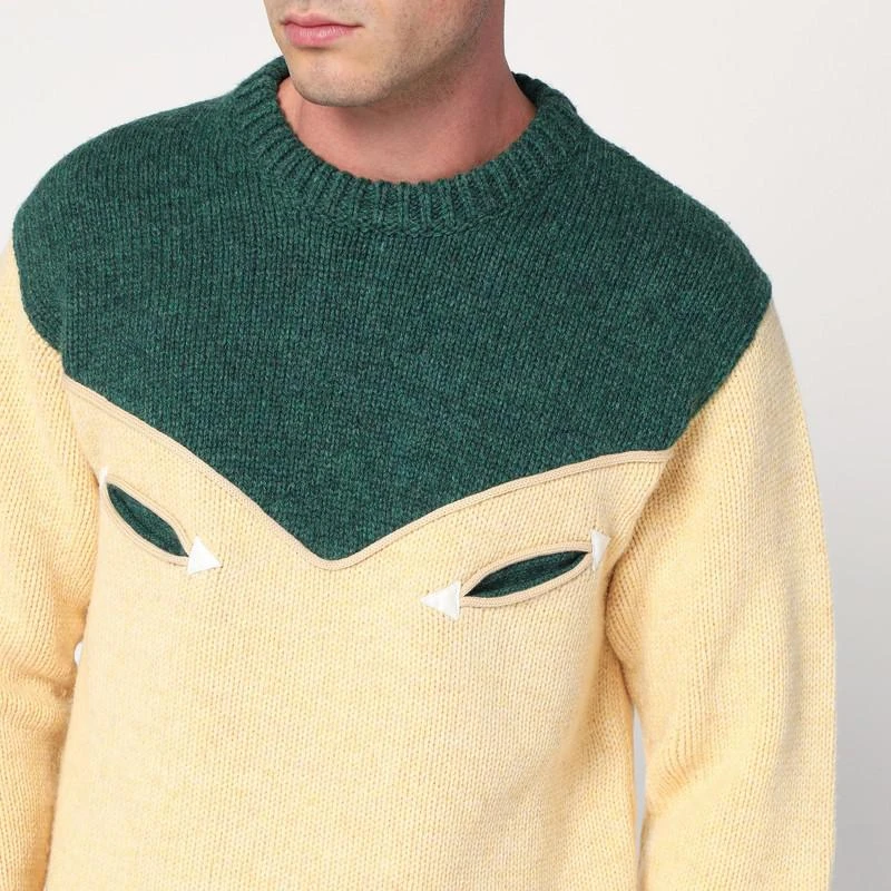 Prada Cream and emerald green wool sweater 4