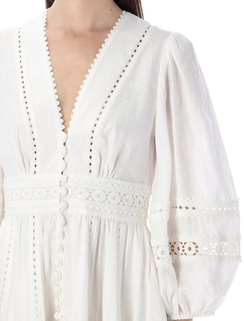 Zimmermann Zimmermann Devi Crochet-Trimmed V-Neck Mini Dress 5