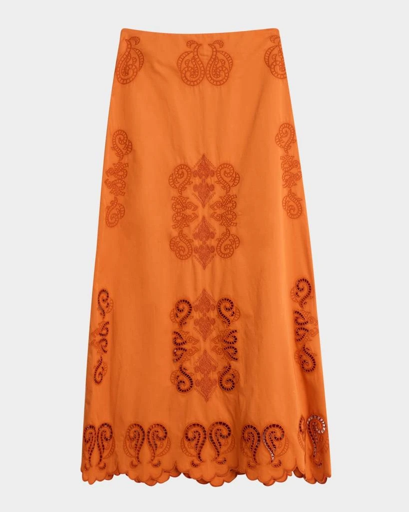 FIGUE Poppy Embroidered Maxi Skirt 1