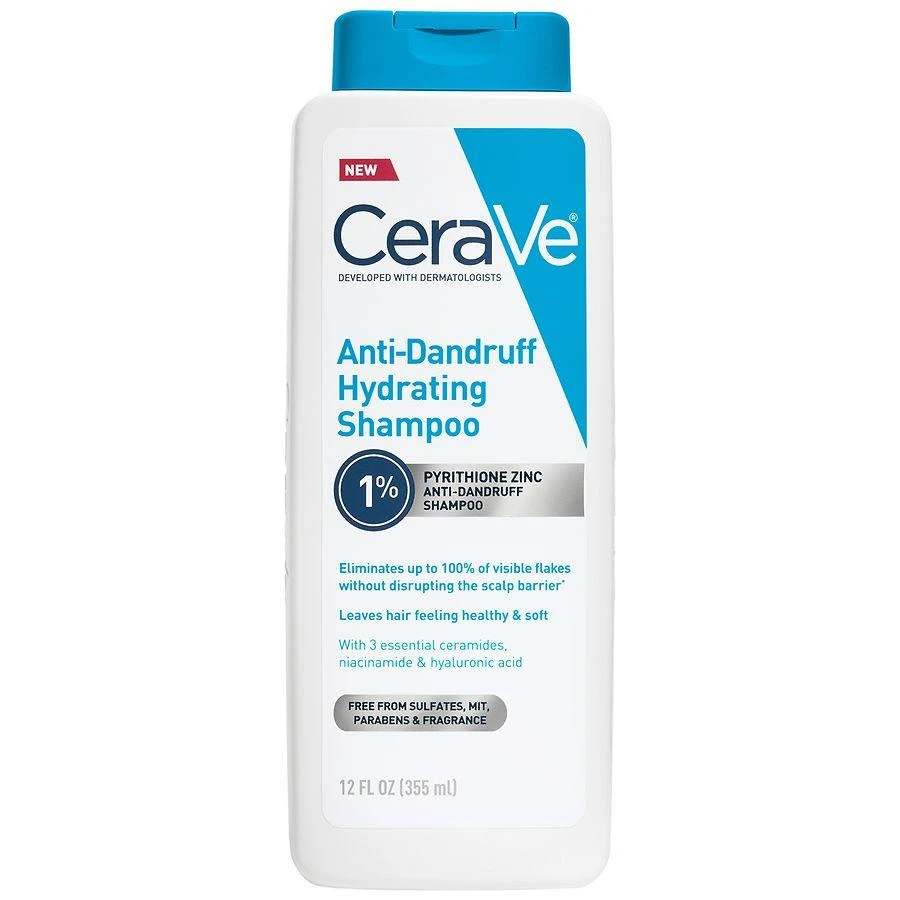 CeraVe Anti-Dandruff Hydrating Shampoo, Sulfate & Paraben Free, All Hair Types Fragrance Free 1