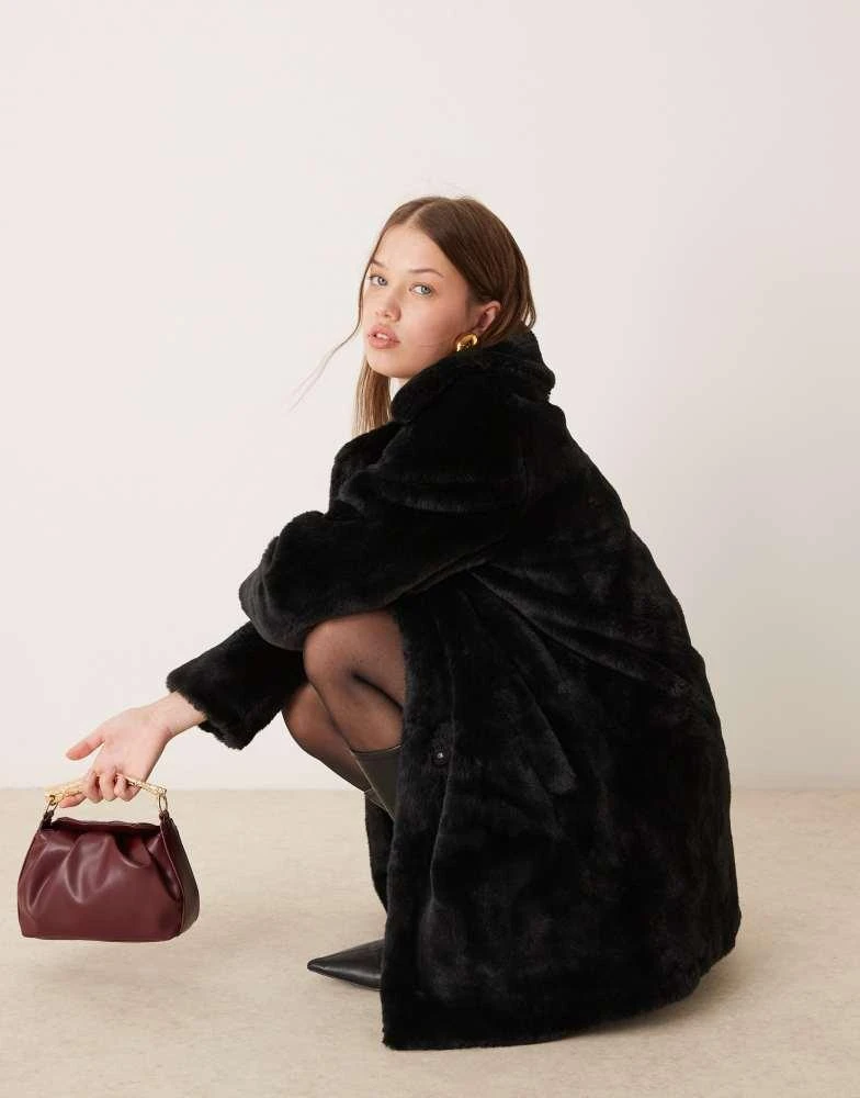 New Look New Look faux fur coat in black 2