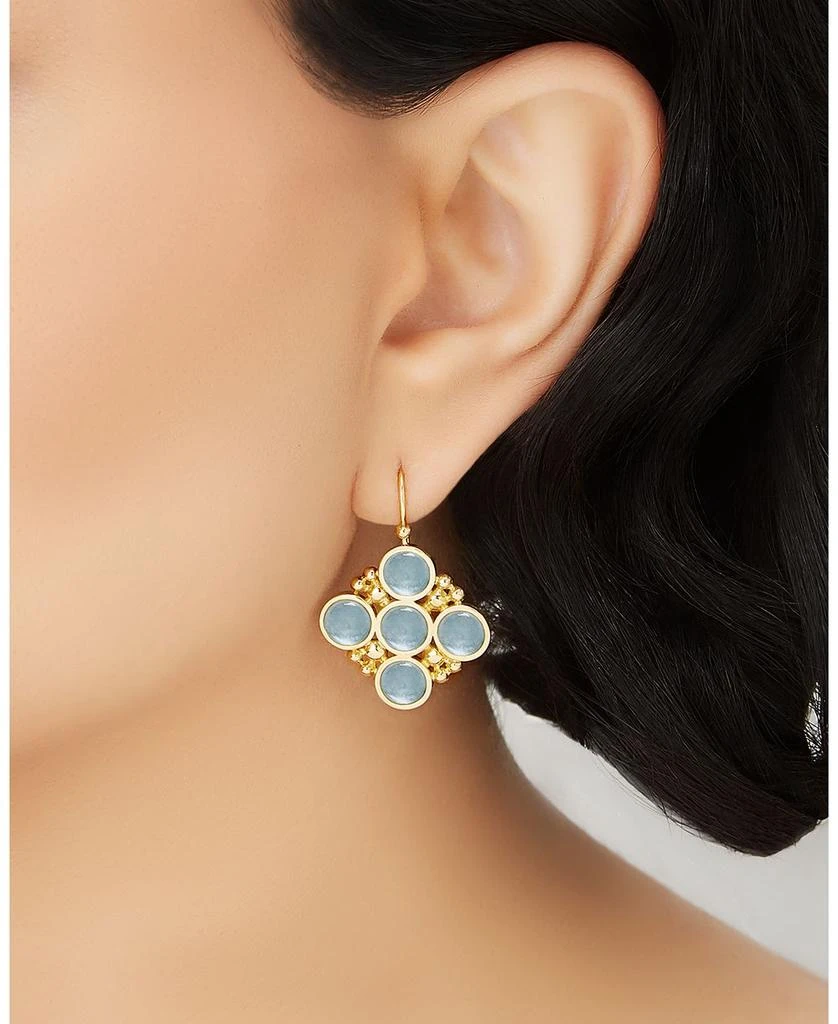 L. Klein 18K Yellow Gold Bubbles Aquamarine Bezel Drop Earrings 2