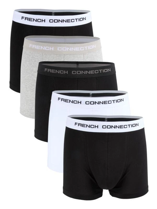 French Connection 5-Pack Logo Waist Boxer Briefs 1