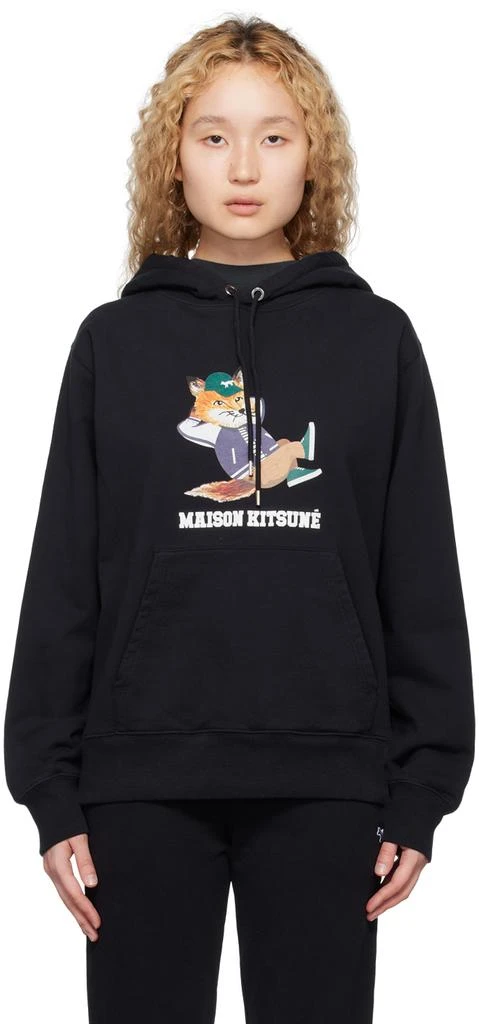 Maison Kitsuné Black Dressed Chillax Fox Hoodie 1