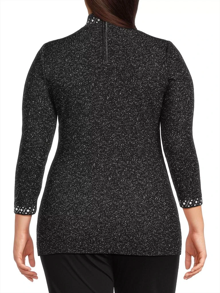 Ming Wang Embellished Mock Turtleneck Tunic Top 5