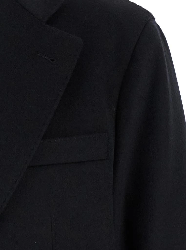 Emporio Armani Black Single-breasted Coat With Notched Revers In Wool Man 3