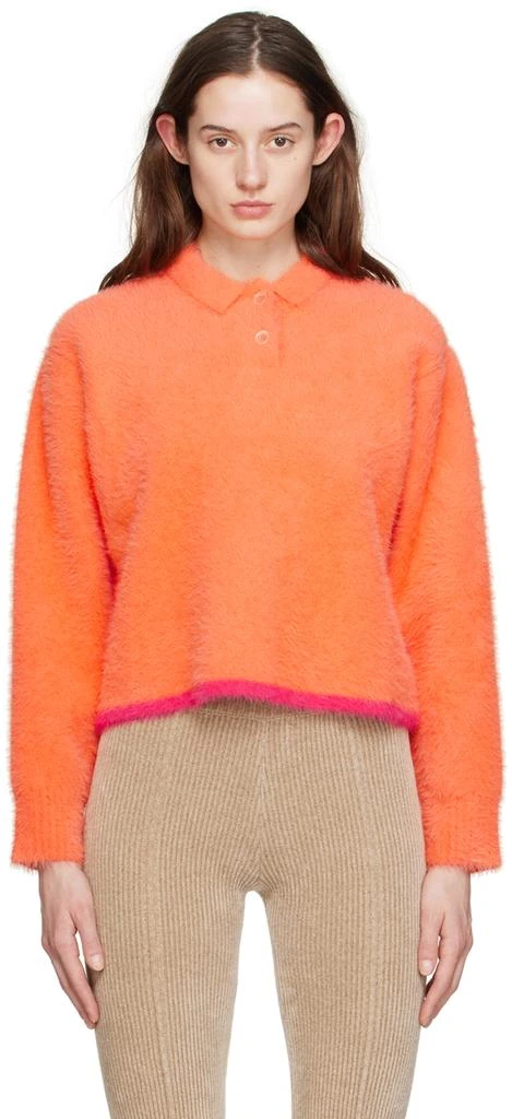 Jacquemus Orange 'Le Polo Neve' Long Sleeve Polo 1