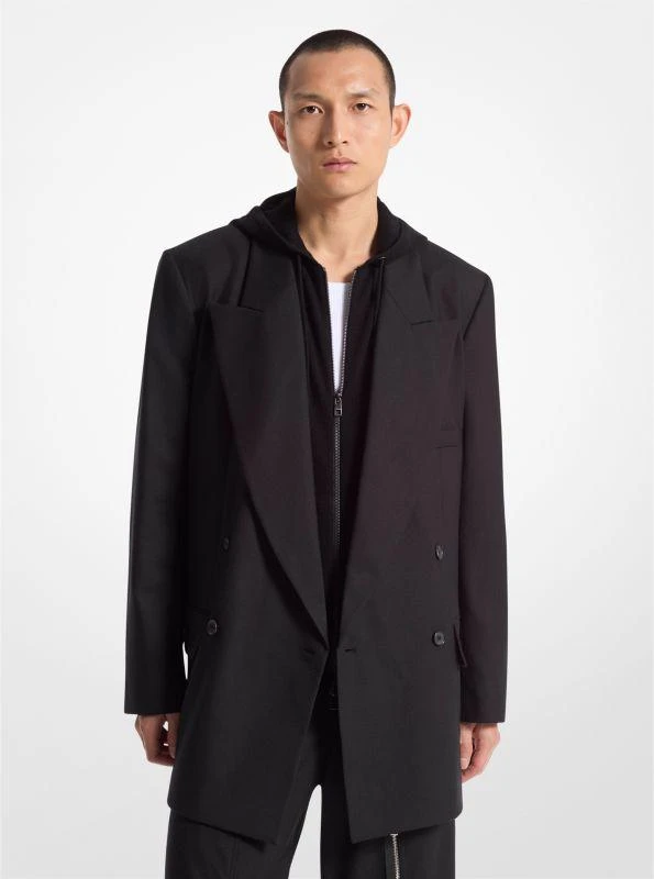 Michael Kors Stretch Wool Flannel Double-Breasted Blazer 1