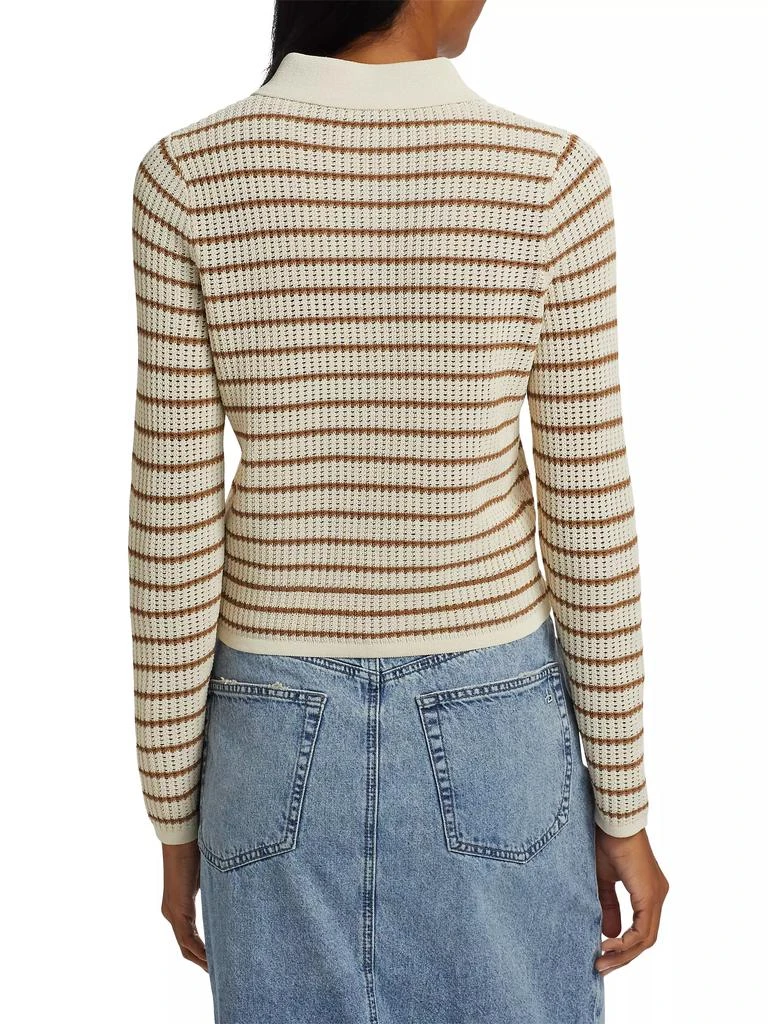 Rag & Bone Viola Striped Knit Polo Top 5