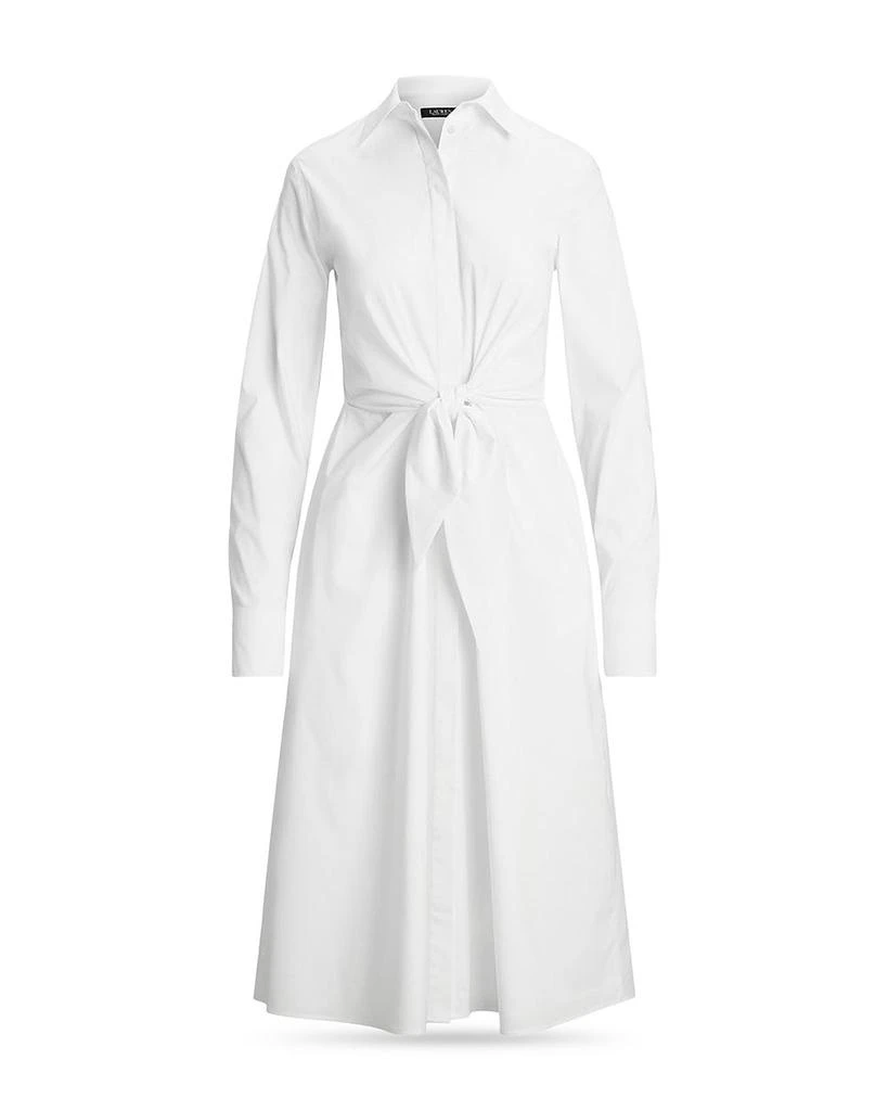 Ralph Lauren Tie Front Cotton Blend Shirt Dress 5