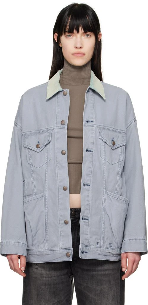 R13 Gray & Green Lacey Trucker Denim Jacket 1