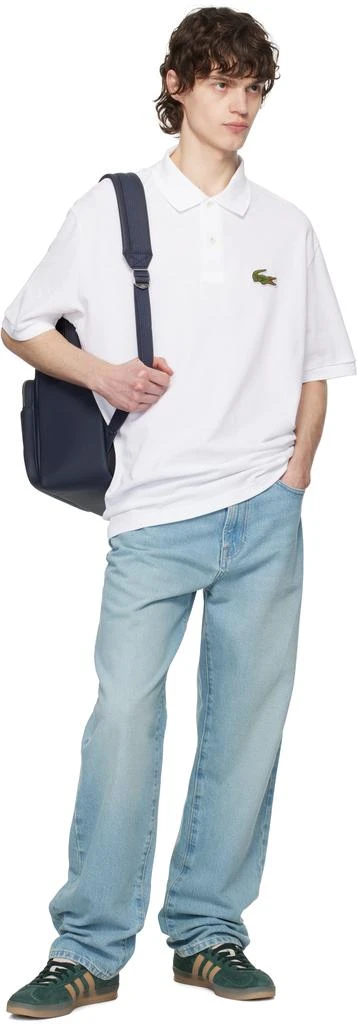 Lacoste White Loose Fit Piqué Badge Polo 4