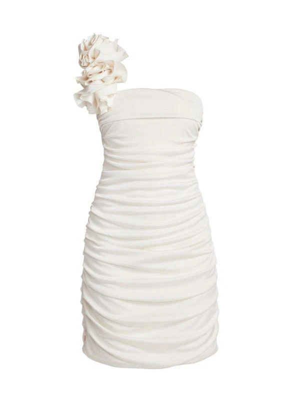 Monique Lhuillier Farren Ruffle One-Shoulder Minidress 6
