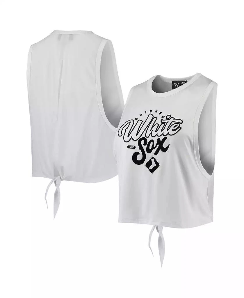 The Wild Collective Women's White Chicago White Sox Open Back Twist-Tie Tank Top 2
