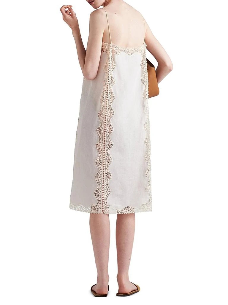 Prada Embroidered Lace-Trimmed Linen Dress 3