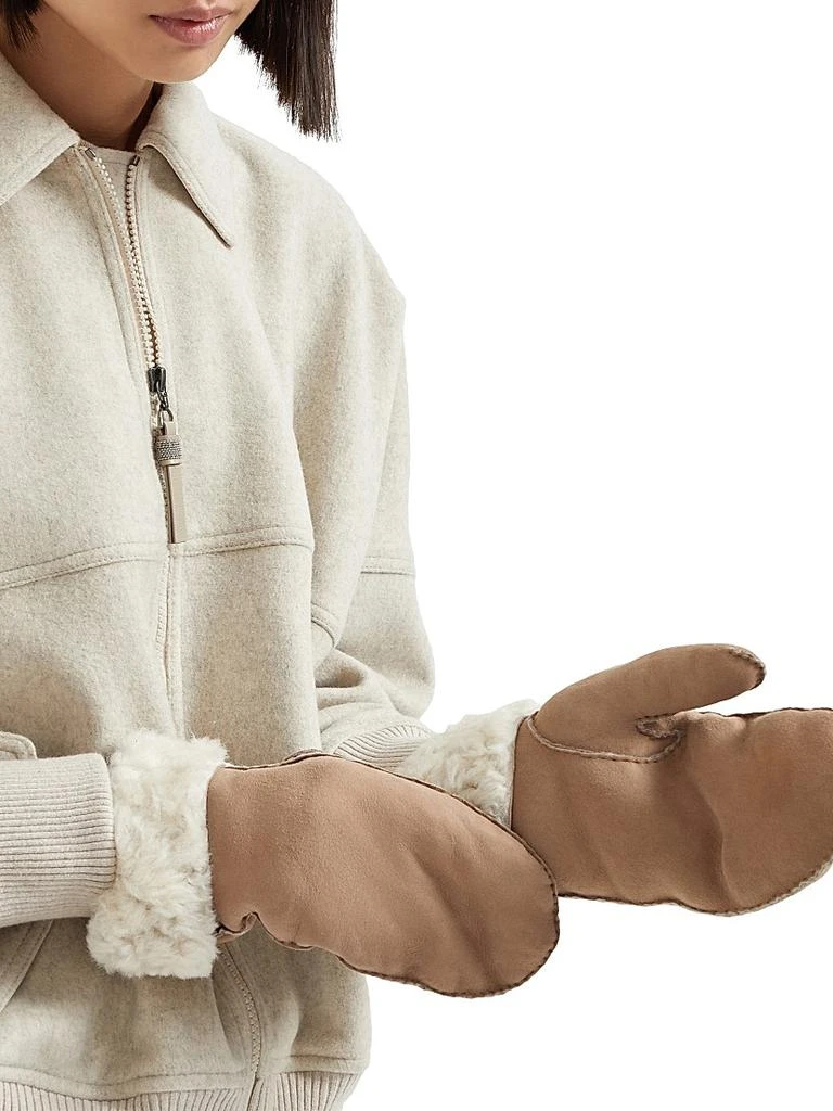 Brunello Cucinelli Fuzzy Shearling Mittens 2