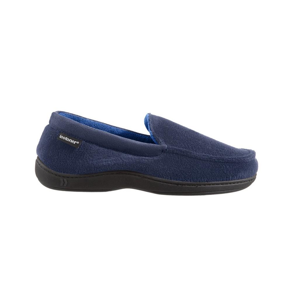 Isotoner Signature Men's Microterry Jared Moccasin Slippers with Memory Foam