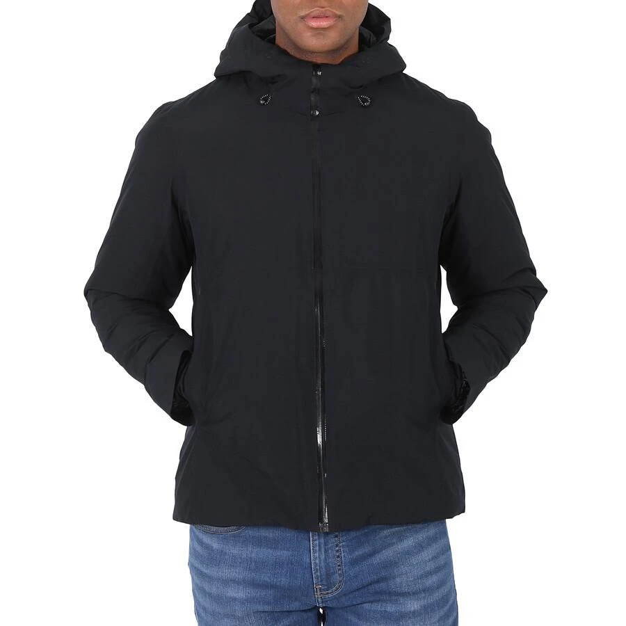 Save The Duck Men's Black Alvaro Logo-patch Hooded Padded Jacket 1