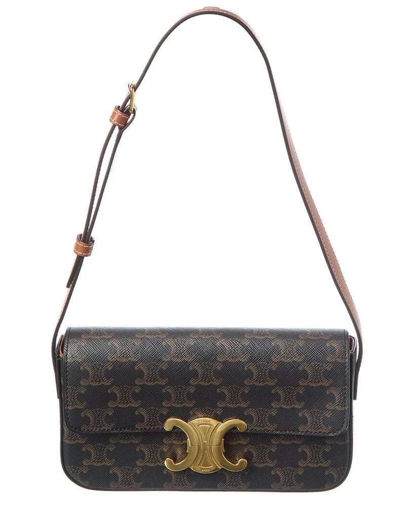 Celine CELINE Claude Triomphe Canvas & Leather Shoulder Bag 1