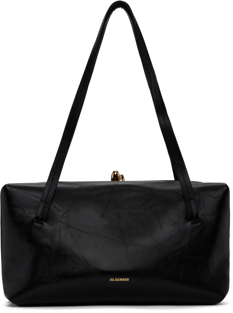 Jil Sander Jil Sander Large 'Goji Pillow' Black Leather Bag