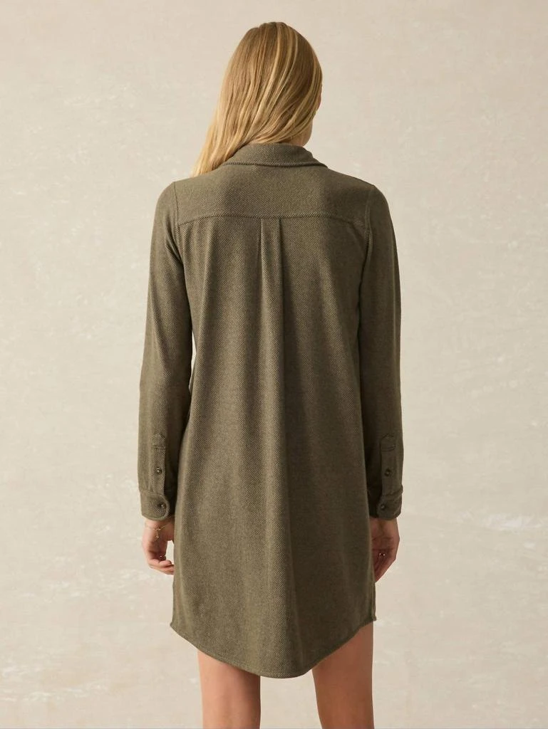 Faherty Legend Sweater Dress In Olive Melange Twill 3