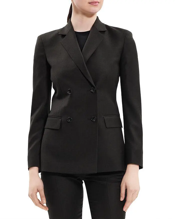 Theory Wool Slim Double Breasted Blazer