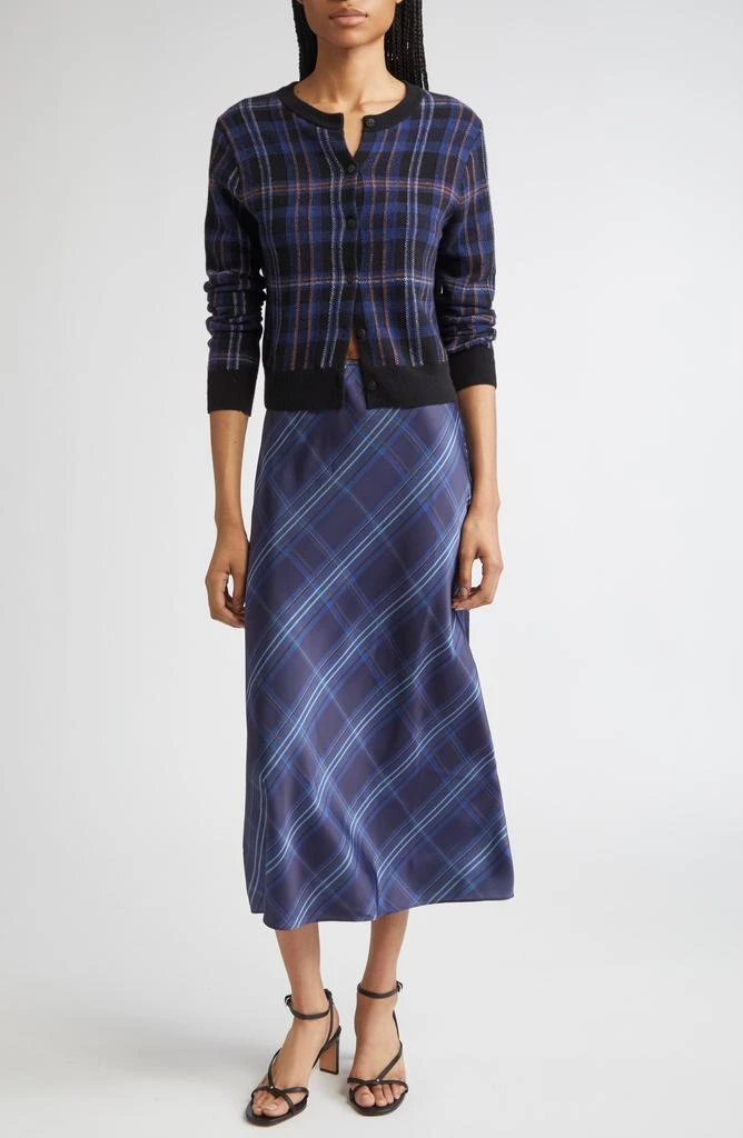 Vince Plaid Satin Slipskirt 2