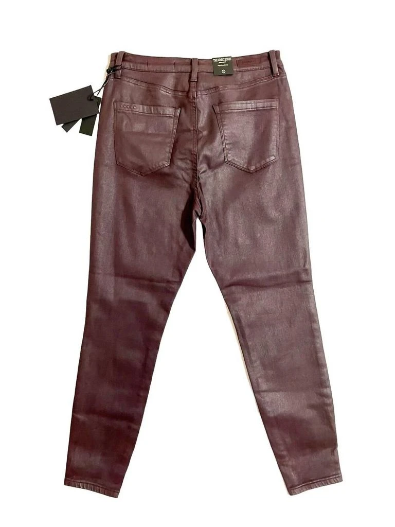 Blank NYC The Great Jones Coated Skinny Jeans With Exposed Buttons In Burgundy 3