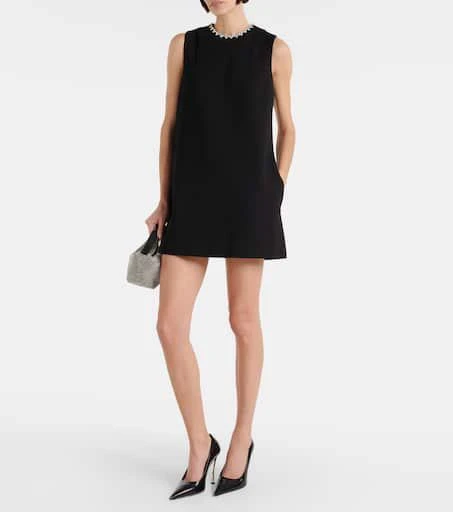 AREA Embellished heart jersey minidress 2