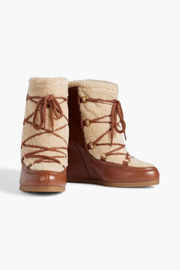 VERONICA BEARD Elfred leather and shearling wedge boots 2