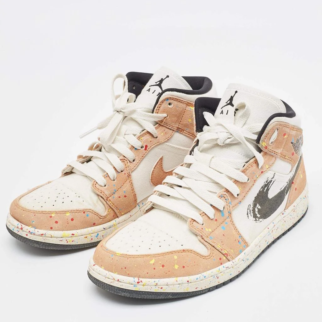 Jordan Air Jordans Multicolor Suede and Canvas Jordan 1 Mid SE Brushstroke Sneakers Size 42 2