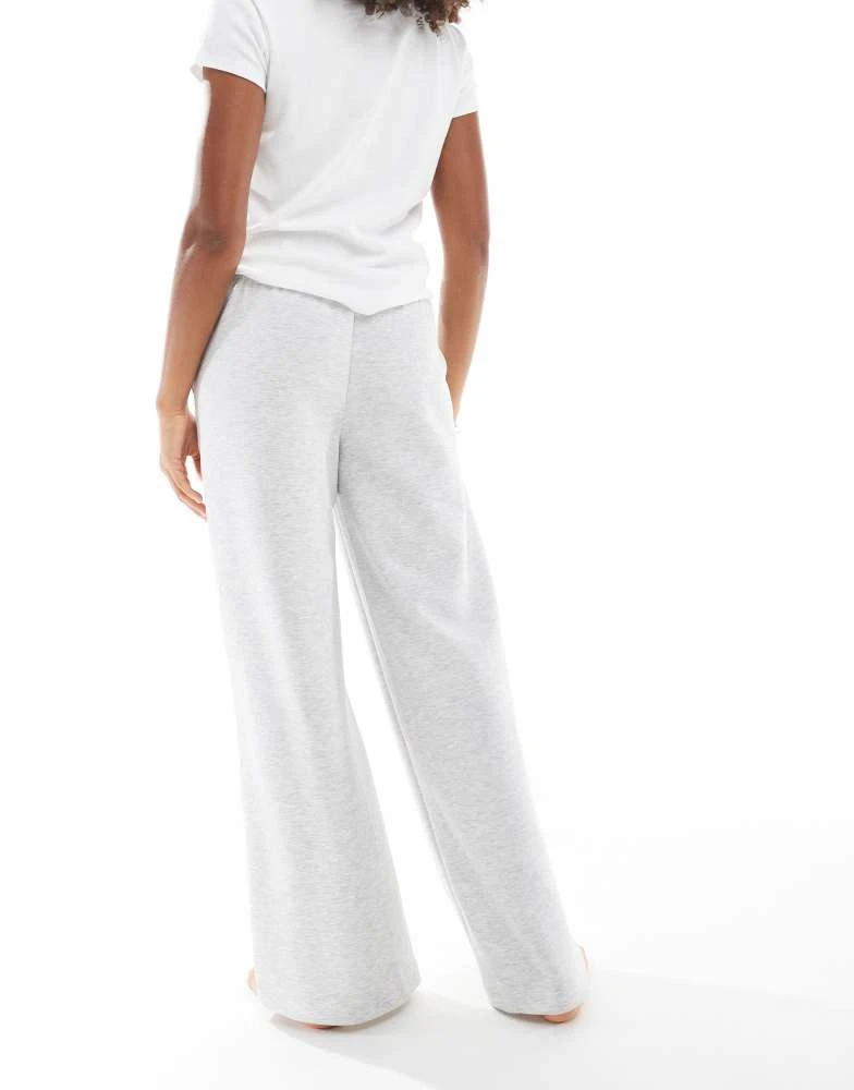 Bershka Bershka tie waist wide leg joggers in grey vigo 3