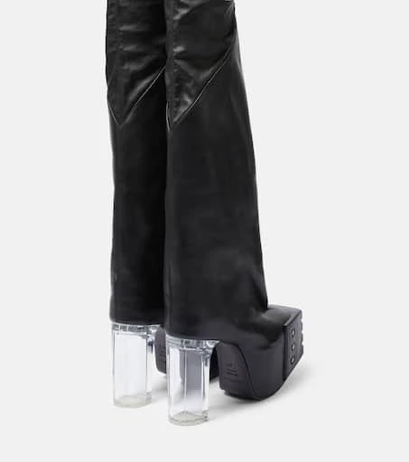 Rick Owens Platform leather over-the-knee boots 3