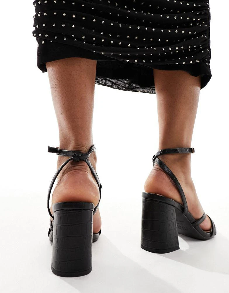New Look New Look block heel multistrap sandal in black 2
